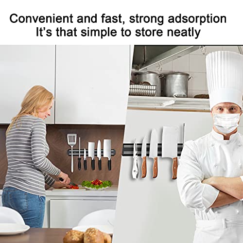 AEYTLOI Magnetic Knife Holder (15 Inch - Set Of 2) Magnetic Knife Strips For Wall -Strong Powerful Knife Rack Storage Display Organizer-Securely Hang Knives On a Multipurpose Kitchen Bar - Image 5
