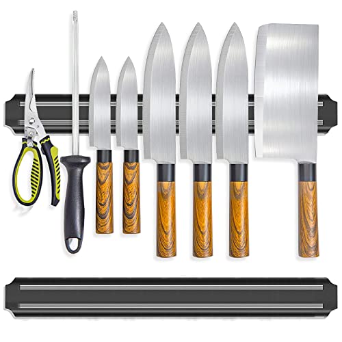 AEYTLOI Magnetic Knife Holder (15 Inch - Set Of 2) Magnetic Knife Strips For Wall -Strong Powerful Knife Rack Storage Display Organizer-Securely Hang Knives On a Multipurpose Kitchen Bar - Image 1