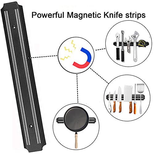 AEYTLOI Magnetic Knife Holder (15 Inch - Set Of 2) Magnetic Knife Strips For Wall -Strong Powerful Knife Rack Storage Display Organizer-Securely Hang Knives On a Multipurpose Kitchen Bar - Image 3
