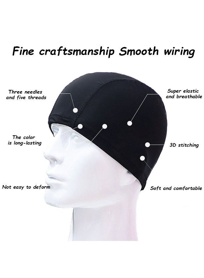 كوانتوم 4 قطع من قبعات السباحة المقاومة للماء، قبعة سباحة من نسيج النايلون، قبعات سباحة مريحة للرجال والنساء - Image 3