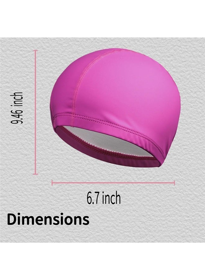 كوانتوم 4 قطع من قبعات السباحة المقاومة للماء، قبعة سباحة من نسيج النايلون، قبعات سباحة مريحة للرجال والنساء - Image 2