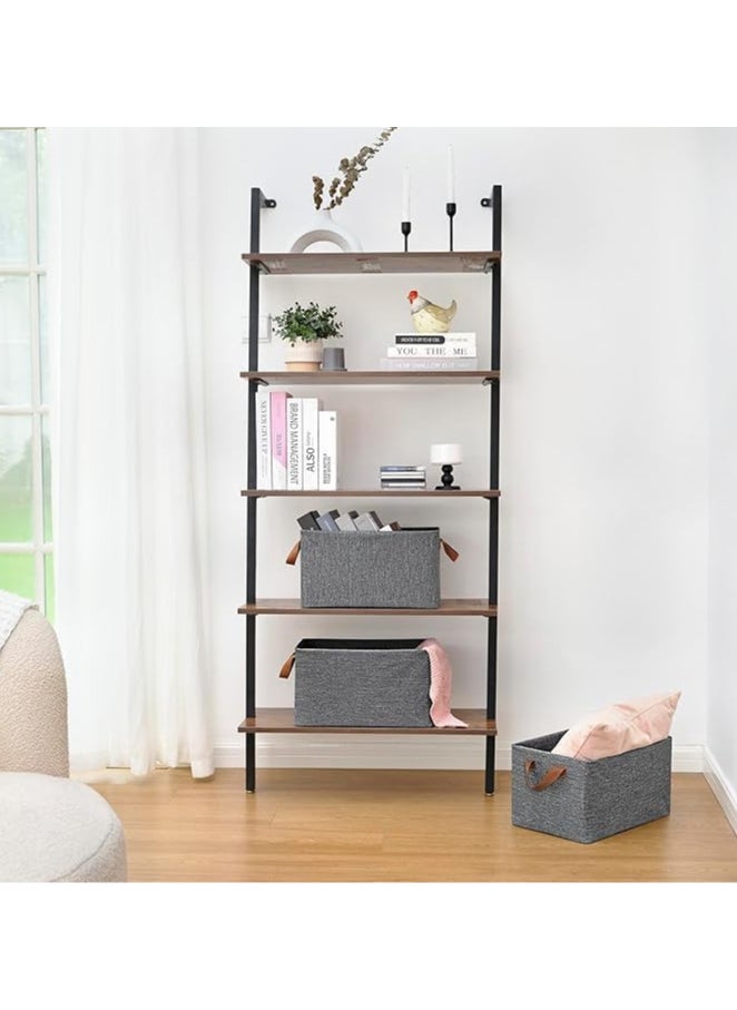 AUTOYSUR Fabric Baskets Foldable Storage Bin,Canvas Storage Baskets with Metal Frame, Closet Baskets and Bins with Handles, Sturdy Foldable Storage Boxes for Organizing Clothing, Sheets, (2 PCS Grey)  - Image 5