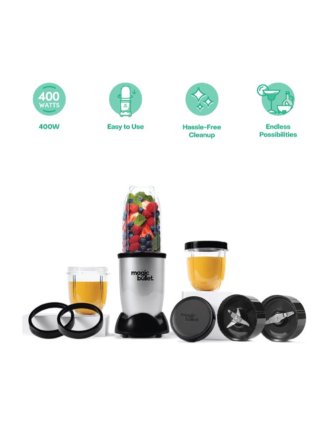 ماجيك بوليت نظام خلاط/عجان عالي السرعة من 9 قطع 530 ml 400 W MB4-1012 فضي - Image 1