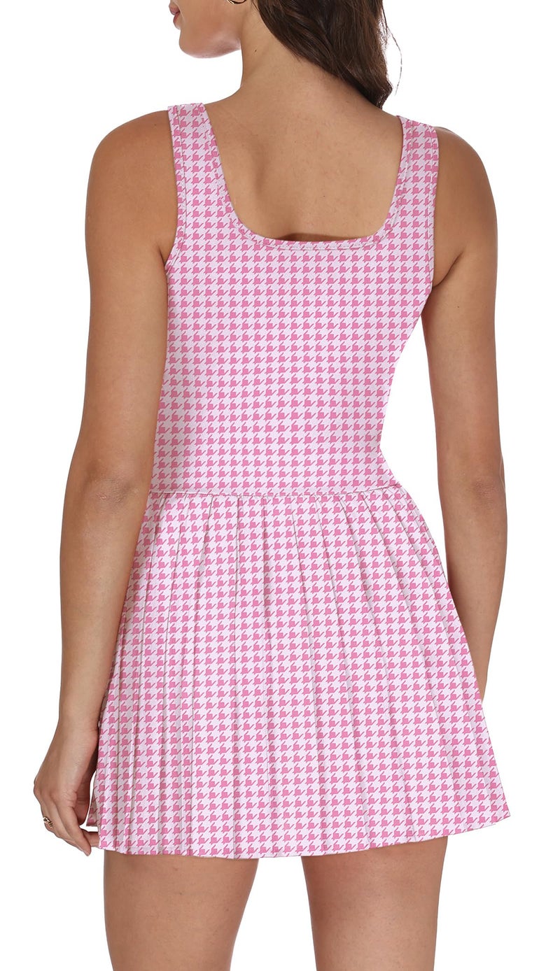 NIASHOT Golf Dresses for Women with Shorts Womens Athletic Dress with Pockets Pleated Skirts Spring Dresses 2026 Women's Fashon Clothing Pink S - Image 2