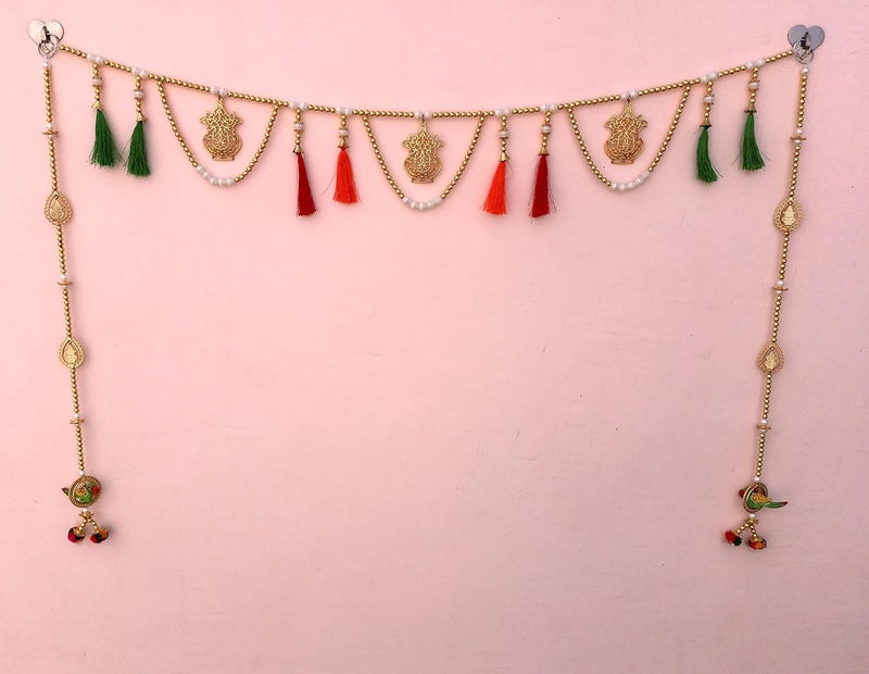 CREYENTES Diwali Toran Door Hanging ToranDoor HangingWindow Valance Home Decor Pooja bandanwaar Diwali Decoration Items for Home Decor 3 feet G_Tessal Kalash_P_Latkan - Image 1