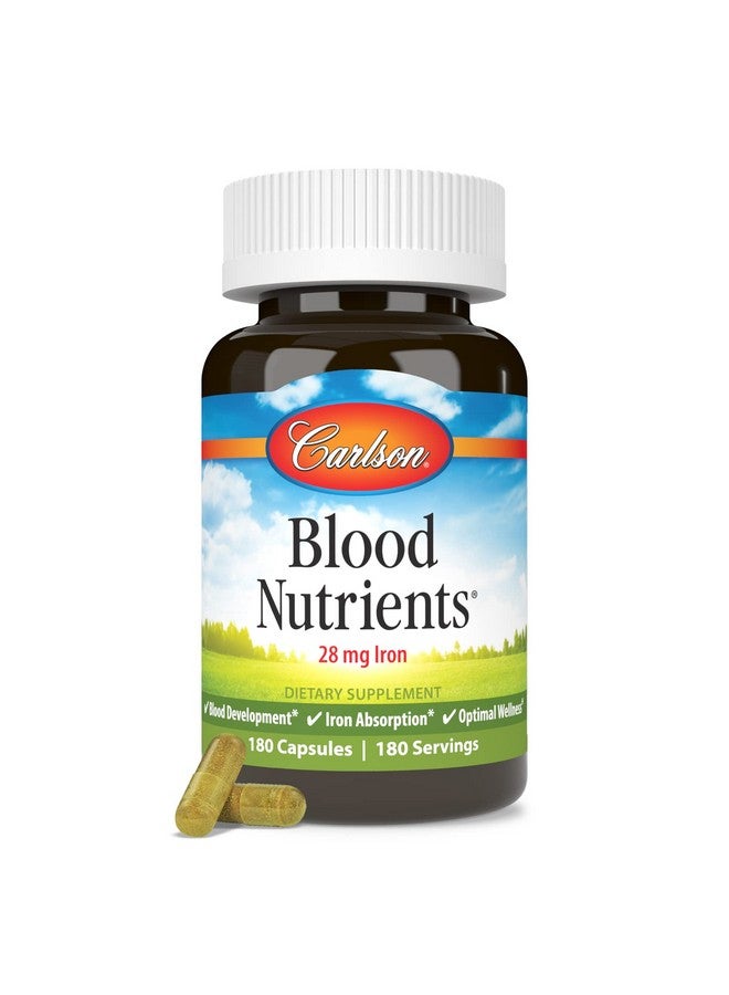Carlson - Blood Nutrients, 28 mg Iron, Blood Development, Iron Absorption & Optimal Wellness, 180 Capsules - Image 5