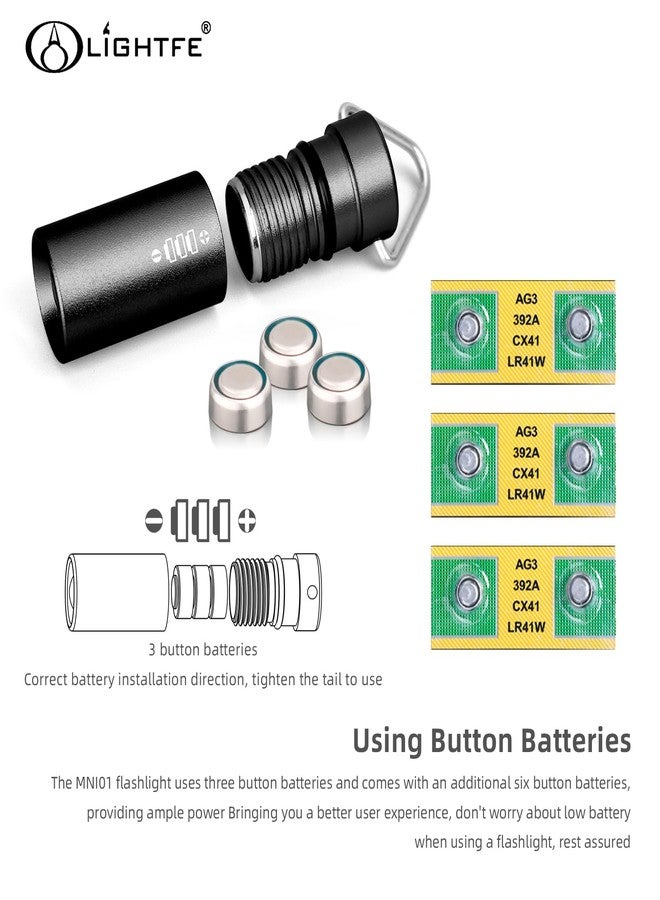 LIGHTFE MINI01 Keychain Flashlight mini Keychain Light is Light, Small, and Bright (Mini01 Black) - Image 5