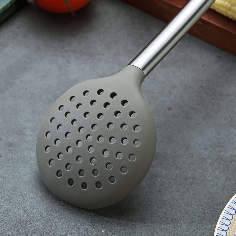 Berglander Skimmer, Non-stick Silicone Strainer, Kitchen Cooking Skimmers For Non-Stick Cookware, Dishwasher Safe, Easy to Clean - Image 3