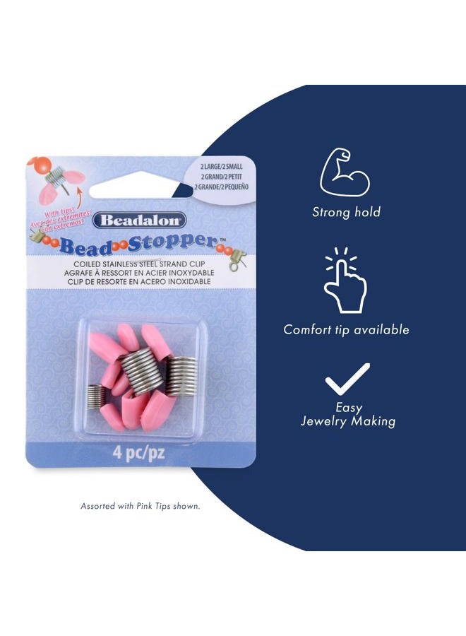 Beadalon Bead Stopper, Combo Pack, 4 Small, 4 Large, 8 pc - Image 2