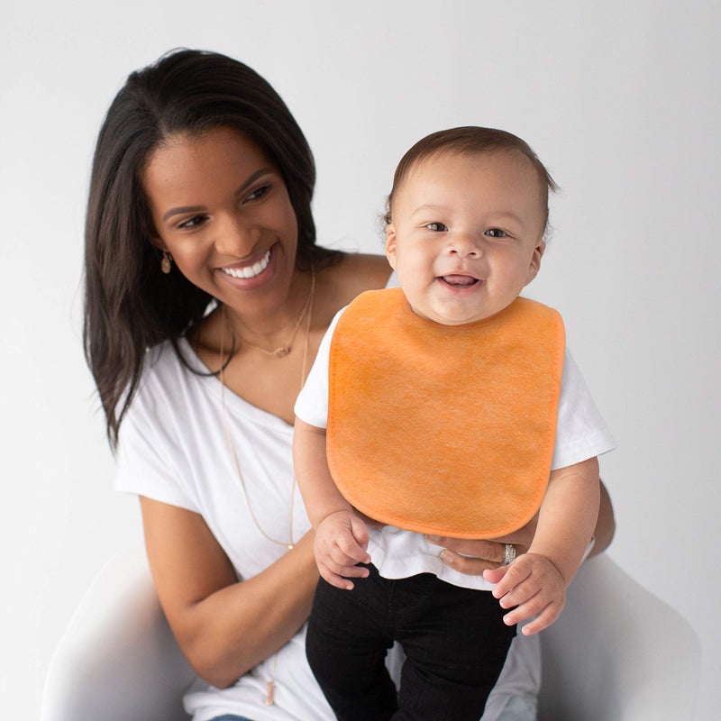 Neat Solutions 8 Count Multi-Color Solid Knit Terry Feeder Bib, Boy - Image 4