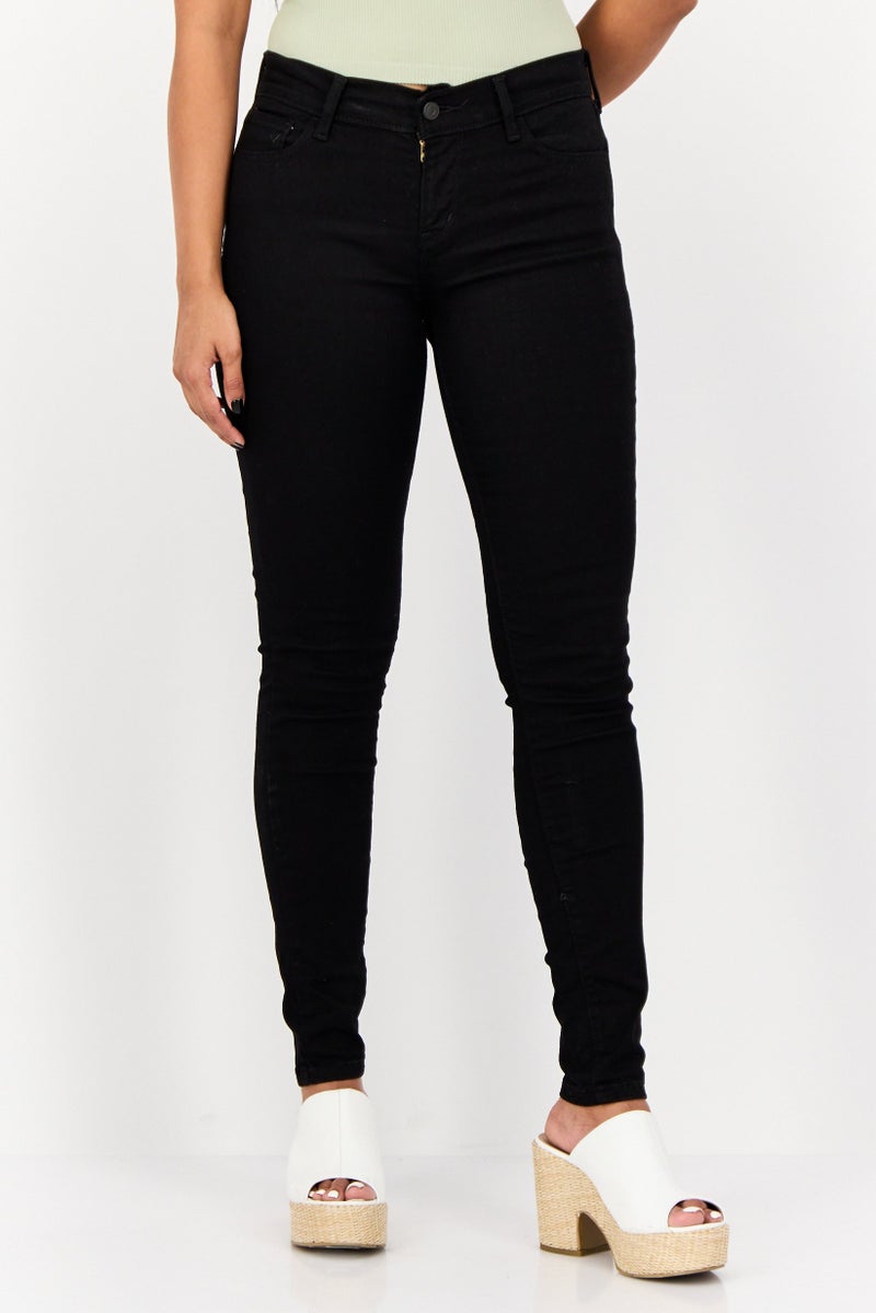 Levi's Women Super Skinny Fit Solid Stretchable Pants, Black  - Image 1