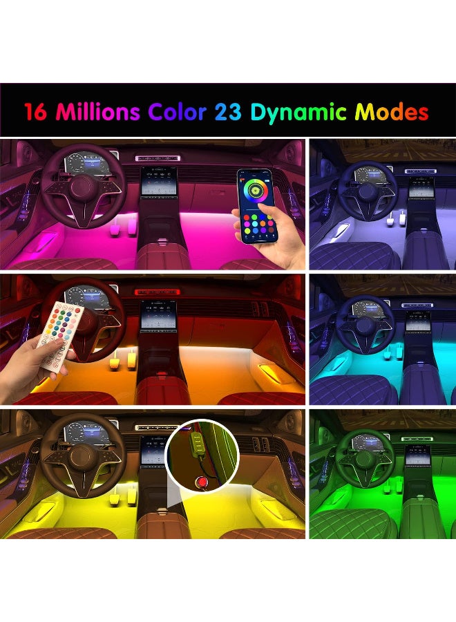 Generic RGB Car Interior LED Lights | App-Controlled, Music Sync, 12V Charger with Footwell Lighting for Car Decoration  - Image 5