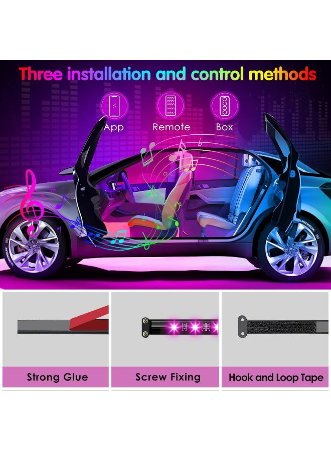 Generic RGB Car Interior LED Lights | App-Controlled, Music Sync, 12V Charger with Footwell Lighting for Car Decoration  - Image 4
