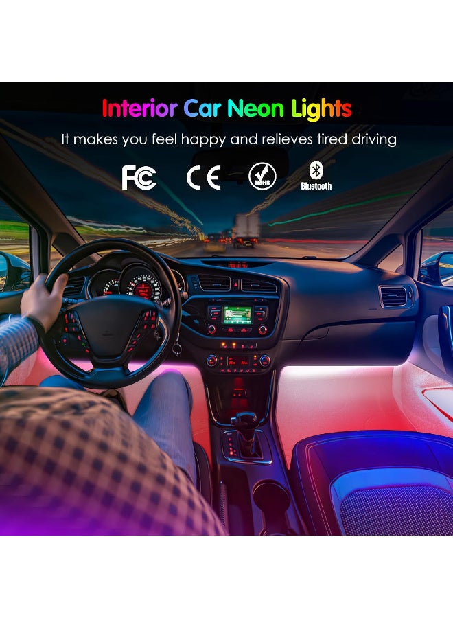 Generic RGB Car Interior LED Lights | App-Controlled, Music Sync, 12V Charger with Footwell Lighting for Car Decoration  - Image 3