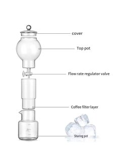 ماركة غير محددة Liying Cold Brew Coffee and Tea Maker, 600ml, Dripper with Adjustable Water Flow, Glass Filter, Borosilicate Glass #1  - Image 3