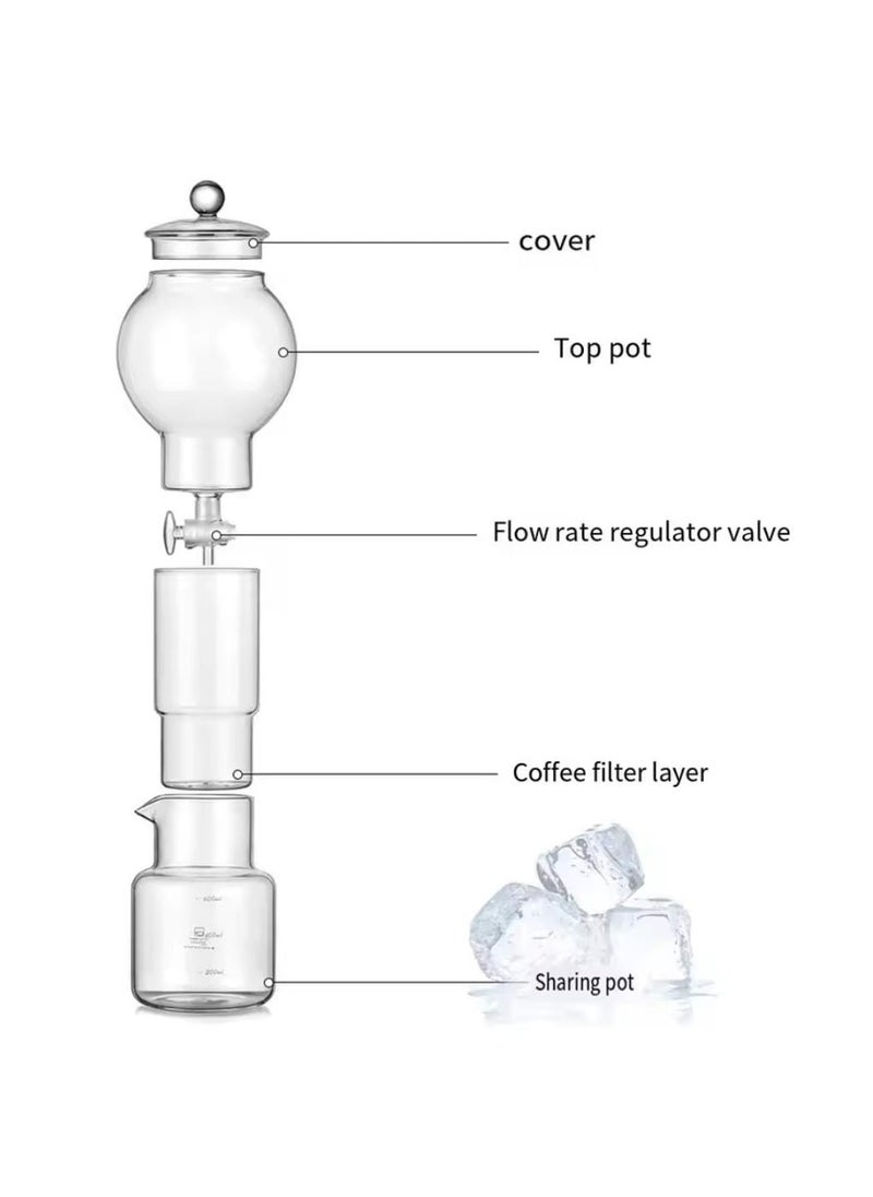 Generic - Liying Cold Brew Coffee and Tea Maker, 600ml, Dripper with Adjustable Water Flow, Glass Filter, Borosilicate Glass #1 - Image 1