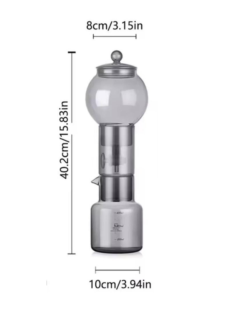 Generic - Liying Cold Brew Coffee and Tea Maker, 600ml, Dripper with Adjustable Water Flow, Glass Filter, Borosilicate Glass #1 - Image 1