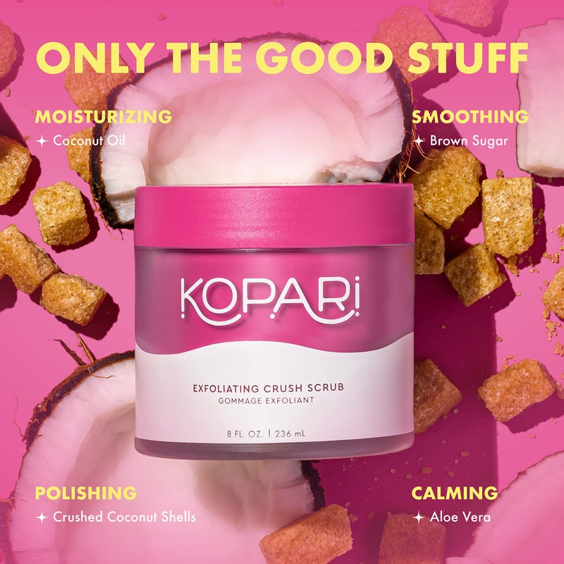 Kopari Kopari Coconut Crush Scrub - Brown Sugar Scrub to Exfoliate, Shrink the Appearance of Pores, Help Undo Dark & Age Spots + More With 100% Organic Coconut Oil, Non GMO, and Cruelty Free, 8 Oz - Image 3