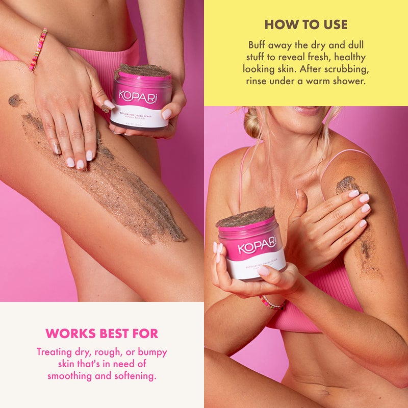 Kopari Kopari Coconut Crush Scrub - Brown Sugar Scrub to Exfoliate, Shrink the Appearance of Pores, Help Undo Dark & Age Spots + More With 100% Organic Coconut Oil, Non GMO, and Cruelty Free, 8 Oz - Image 4