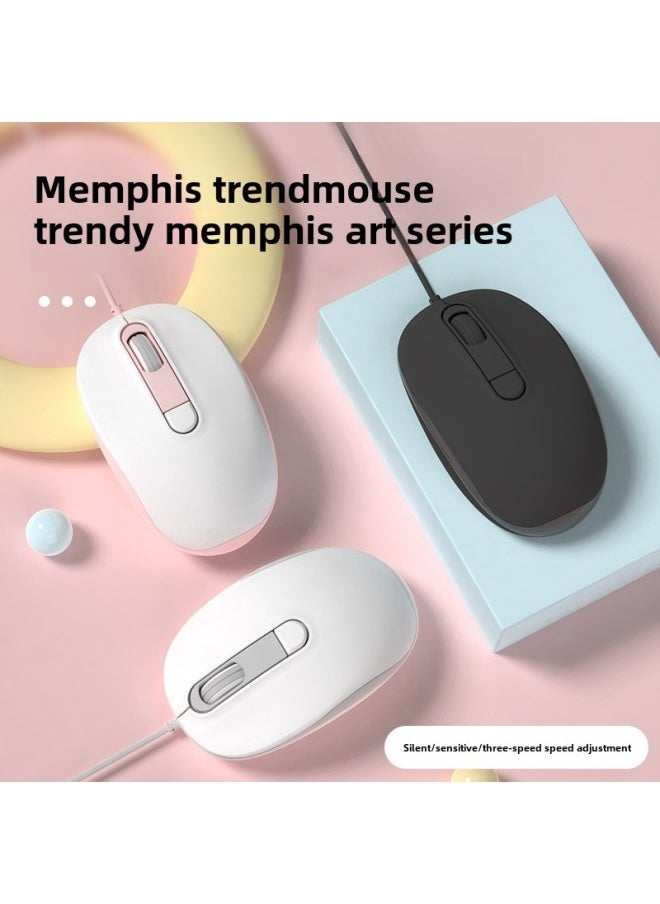 Generic - Mouse Wired Mute Office Home Girl High-value Notebook Desktop Computer Wireless Bluetooth Mouse Universal-Color: *2 Years Long Warranty-Interface:Official Standard - Image 1