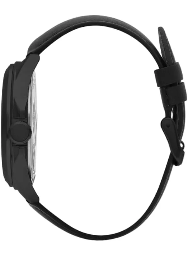 Lee Cooper Lee Cooper Men's 2315-20p Movement Watch, Analog Display and Leather Strap - LC07858.651, Black