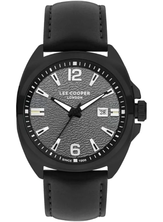 Lee Cooper Lee Cooper Men's 2315-20p Movement Watch, Analog Display and Leather Strap - LC07858.651, Black