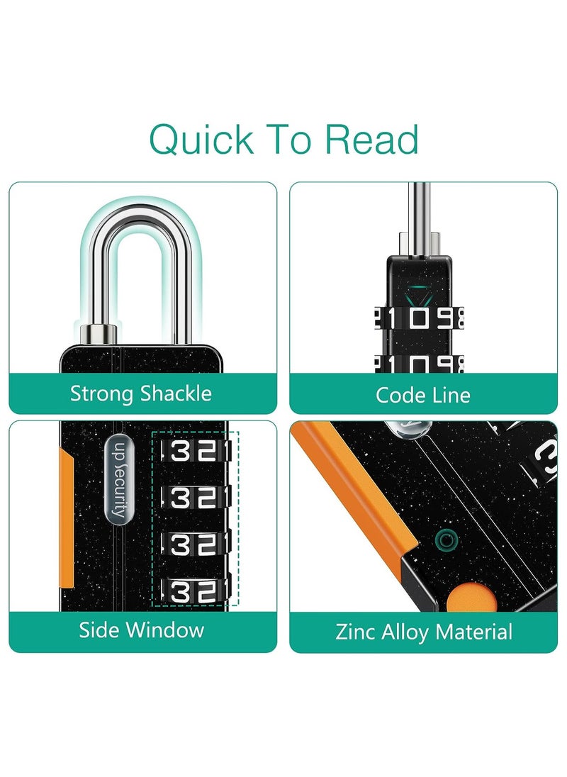 RATSAW 2 Pcs Luggage Password Padlock Resettable Gym Locks Combination Padlock Multipurpose Security Lock for School Gate Backpacks Cabinets Black Grey  - Image 3