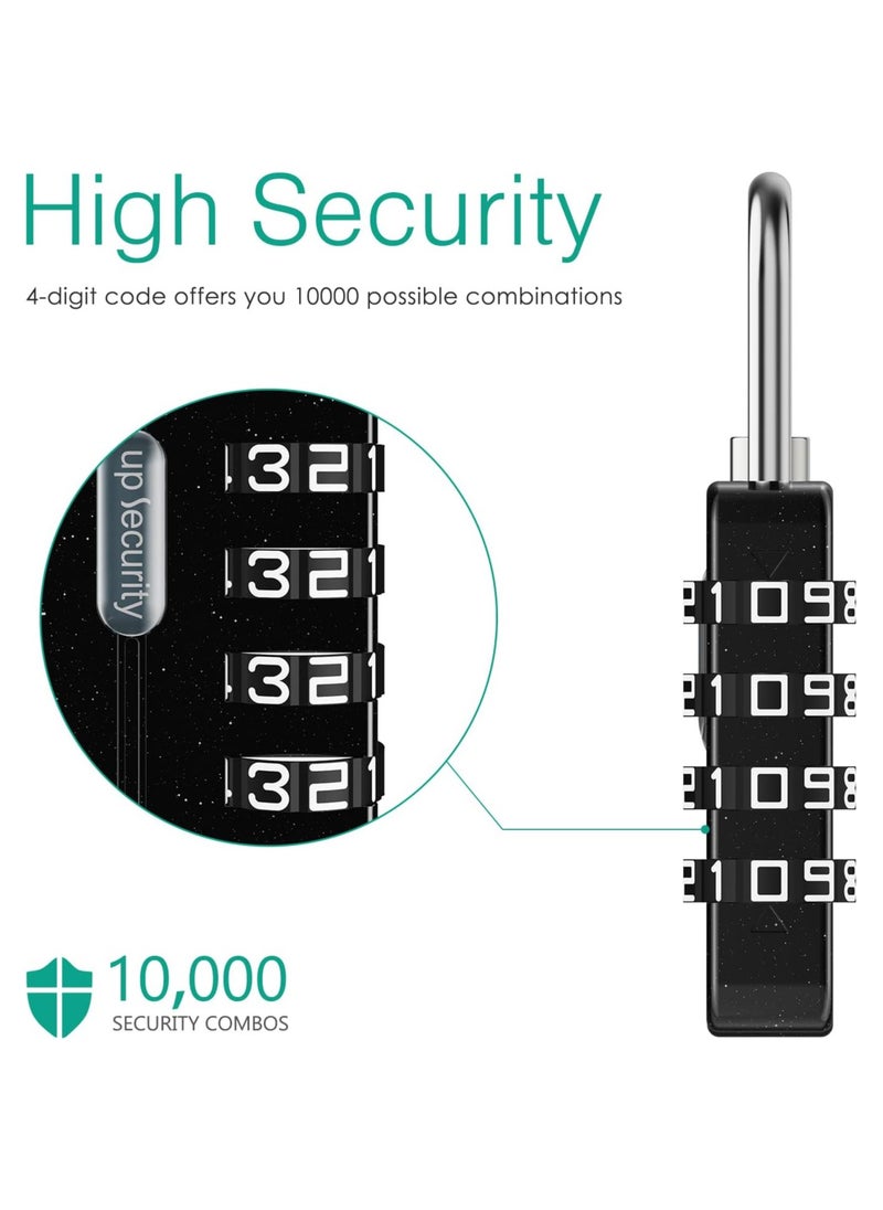 RATSAW 2 Pcs Luggage Password Padlock Resettable Gym Locks Combination Padlock Multipurpose Security Lock for School Gate Backpacks Cabinets Black Grey  - Image 5