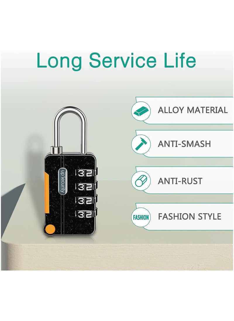 RATSAW 2 Pcs Luggage Password Padlock Resettable Gym Locks Combination Padlock Multipurpose Security Lock for School Gate Backpacks Cabinets Black Grey  - Image 4