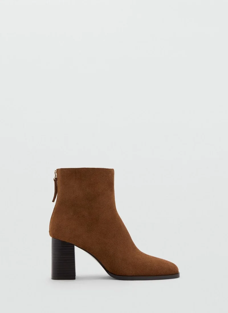 MANGO Suede block-heel boots