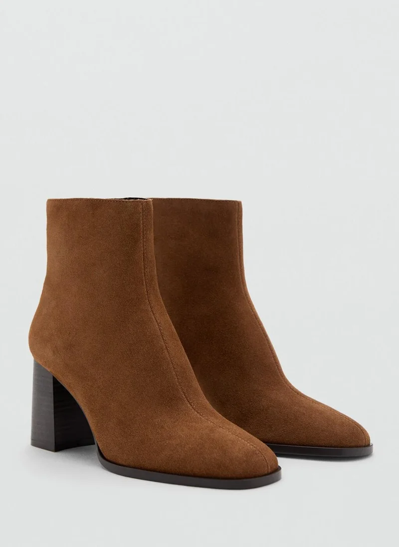 MANGO Suede block-heel boots