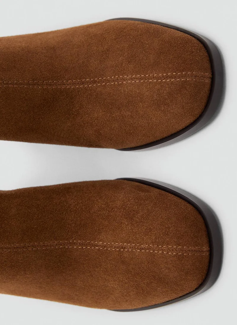 MANGO Suede block-heel boots