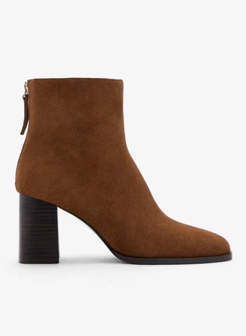 MANGO Suede block-heel boots
