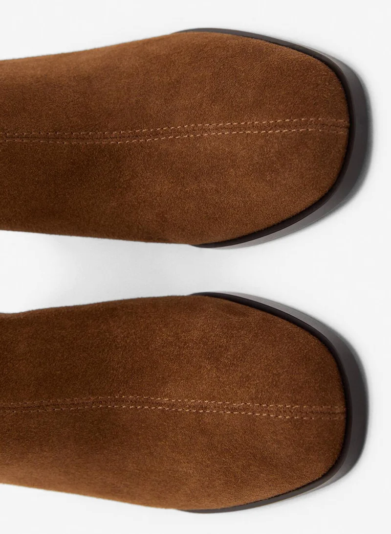 MANGO  Suede block-heel boots for Women | Best Price UAE