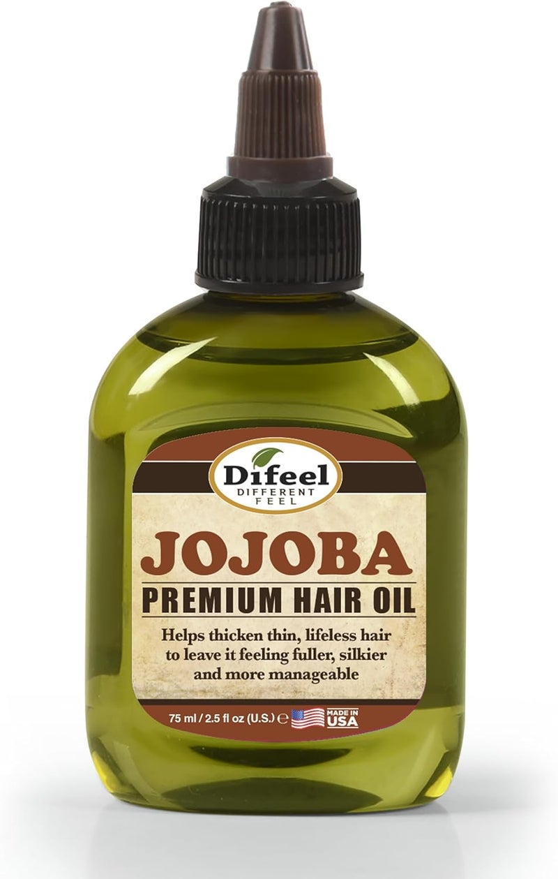 difeel Jojoba Oil Premium Natural Hair Oil, 2.5oz - Image 1