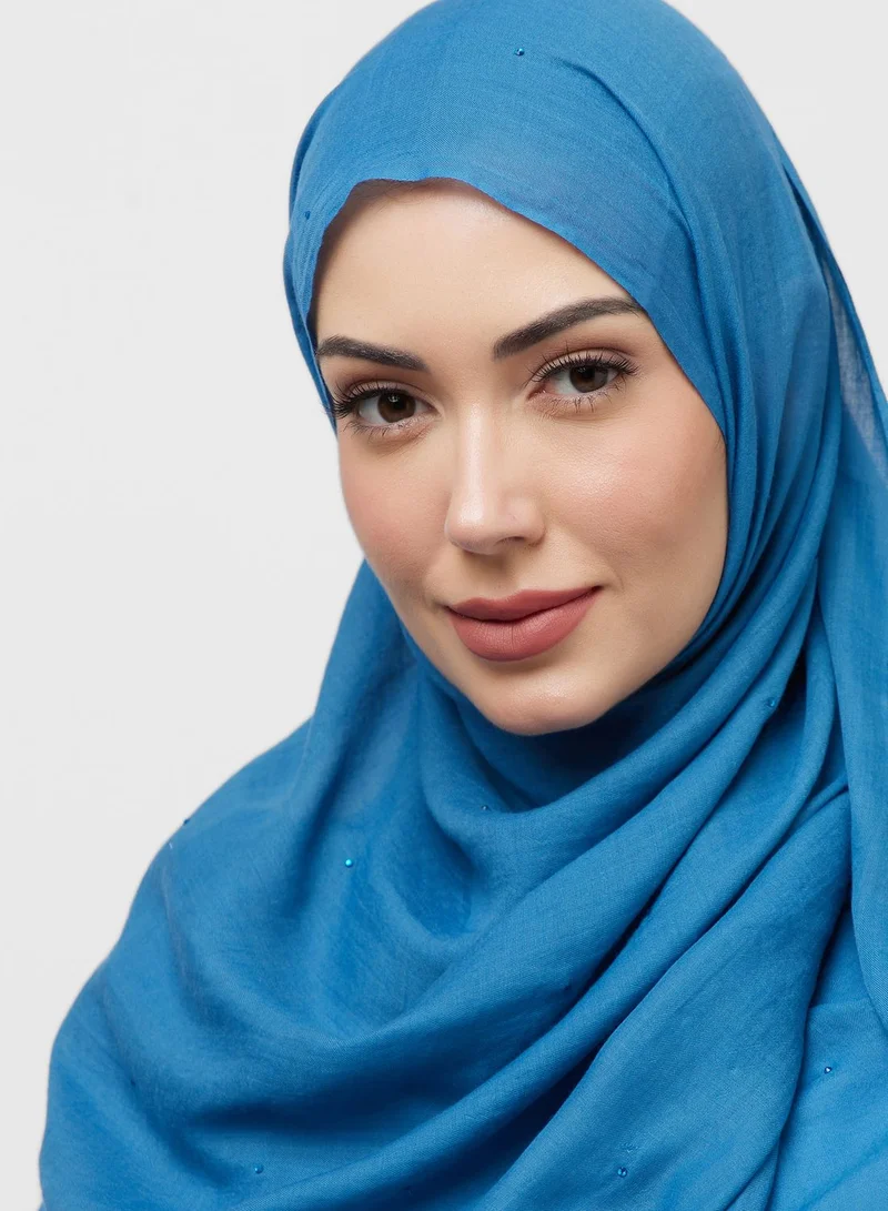 كشخة حجاب بنسيج قطني مزين بأحجار لامعة