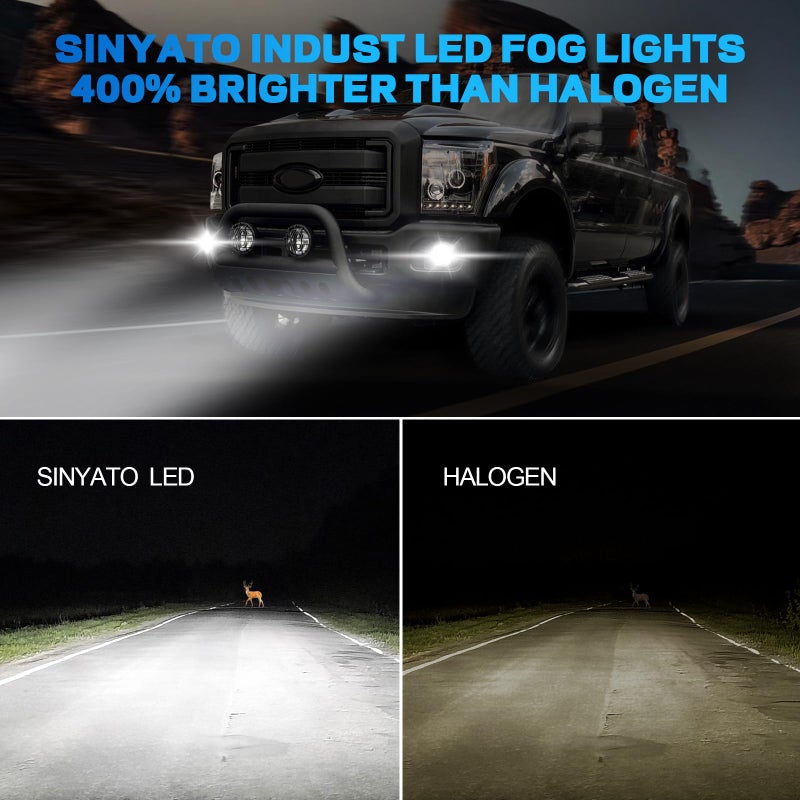 SINYATO INDUST LED Fog Light Assembly for 1999-2016 Ford F250 F350 F450 F550 Super Duty - Driving Fog Lamp Compatible with Original Frame ã€No fog lamp bracketã€‘ - Image 4