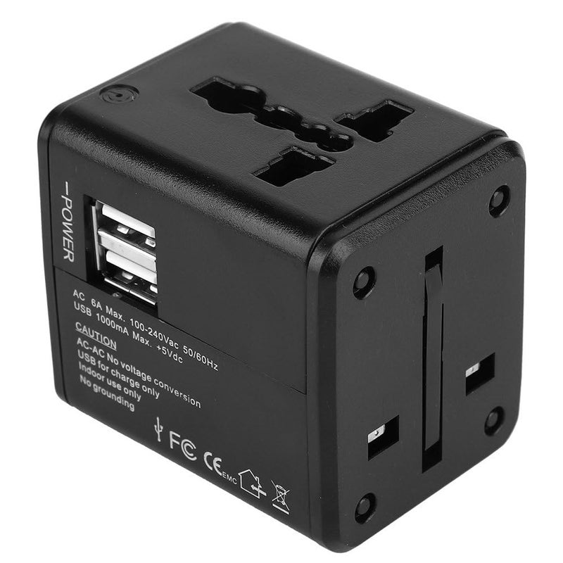 SUNDRY EcoPlus Universal Travel Adapter with 2 USB Ports 3 in 1 Universal Charger International Travel Adapter for Cell Phones Tablets Camera for Travelers to US Europe UK More - Image 4