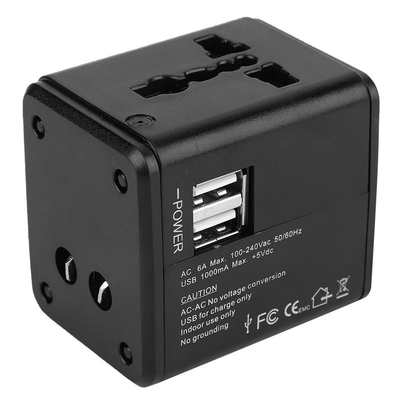 SUNDRY EcoPlus Universal Travel Adapter with 2 USB Ports 3 in 1 Universal Charger International Travel Adapter for Cell Phones Tablets Camera for Travelers to US Europe UK More - Image 5