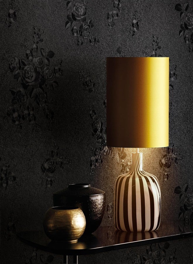 Erfoni Black Wallpaper Peel and Stick Wallpaper Black Floral Embossed Contact Paper 17.7inch X 78.7inch Removable Textured Flower Wallpaper Self Adhesive Thicken Countertops Cabinets Contact Paper - Image 2