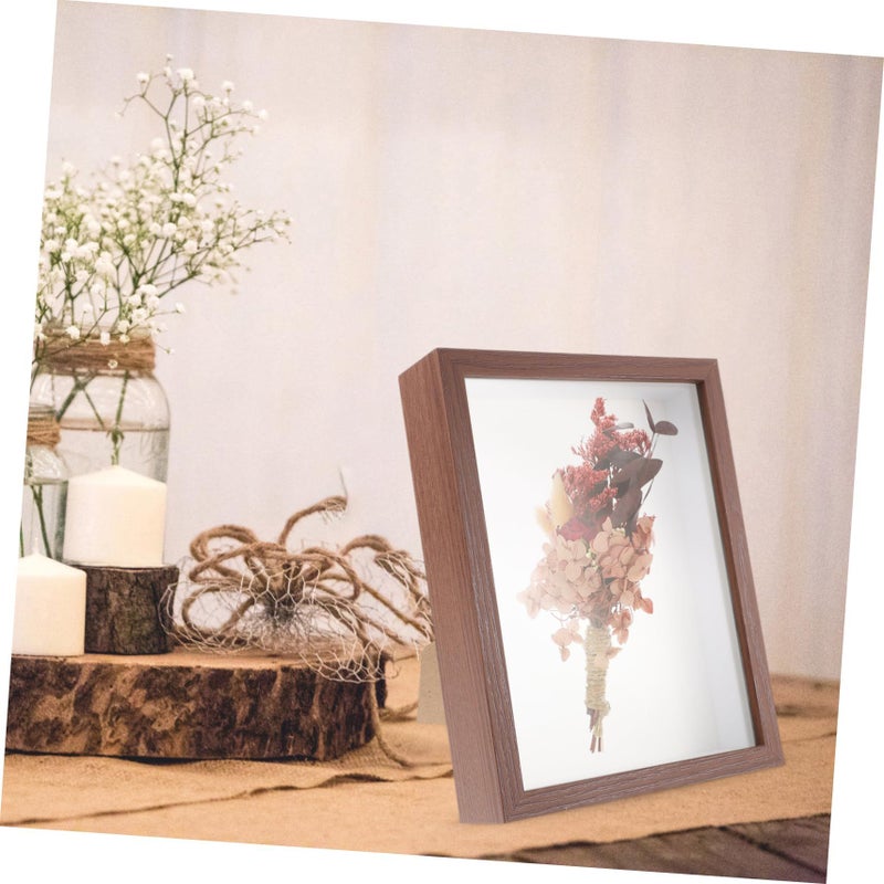 Wooden Shadow Box Frame For Dried Flowers And Memorabilia Home Decor Display Case - Image 3