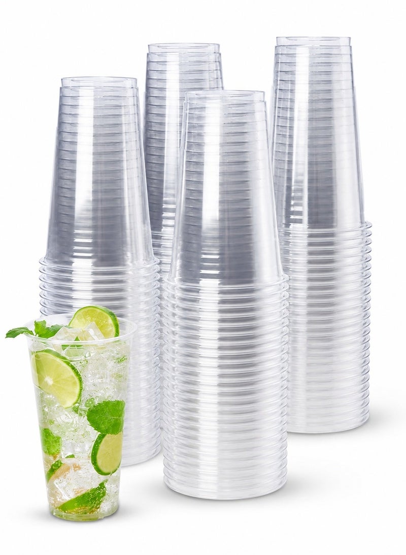 vsell24 Clear Disposable Plastic Cups – Ideal for Iced Coffee, Smoothies, Bubble Tea, Milkshakes, Juices & Desserts(500cc) - Image 1