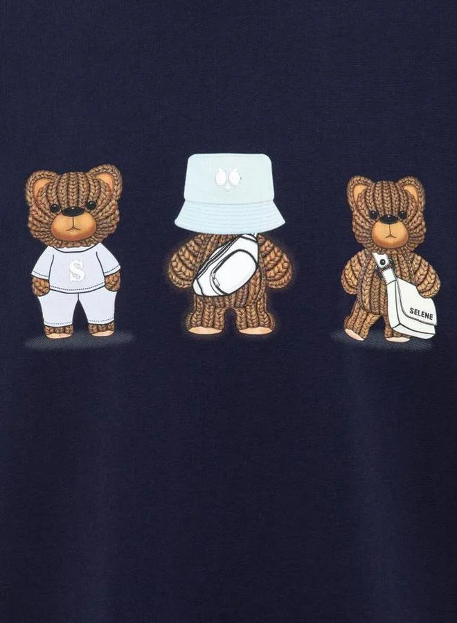 Selene Unisex - Bear Graphic Short Sleeve T-Shirt