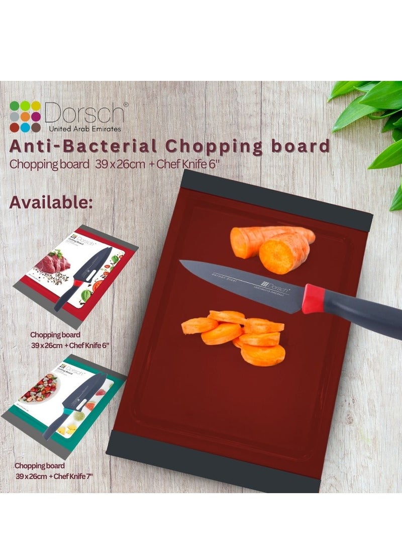 Dorsch - Danish Design Non-Slip Polypropylene Cutting Board with 6" High-Precision Chef Knife - Stain-Proof, Odor-Resistant, Silicone Edges, Juice Well, Anti-Bacterial Surface, BPA-Free, Eco-Friendly - Image 1