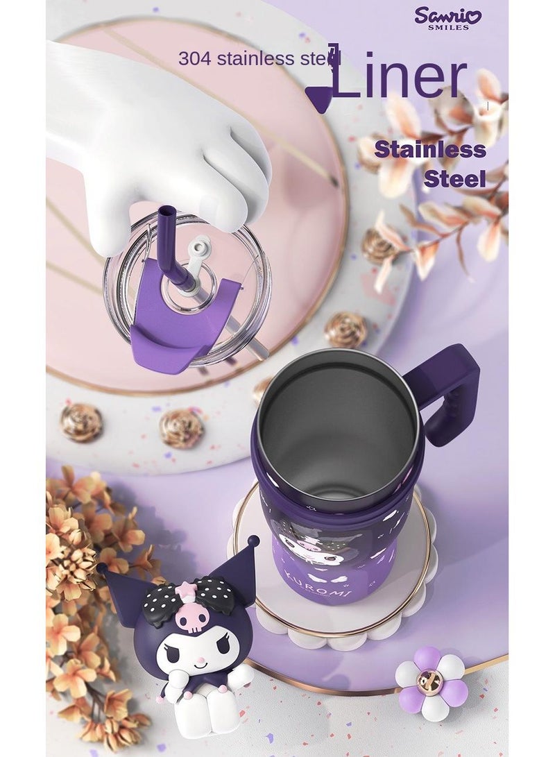 Y&D كوب كروومي القابل لإعادة الاستخدام بتقنية تفريغ الهواء، كوب سعة 40 أونصة، كوب فراغي كبير بسعة مع ش straw، للحفاظ على الحرارة خلال القيادة والحفاظ على البرودة، كوب كبير للثلج، شاي مثلج أو قهوة، سموذي والمزيد، كريمة، 40 أونصة - Image 5