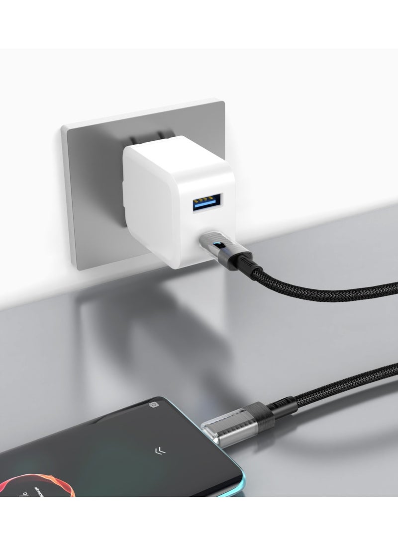 porodo USB-C To Lightning Cable with Transparent Shell PD 30W / Universal Compatibility / Safe & Reliable / Tangle Free Cord / Braided Wire /  Data & Fast Charge Cable - Black  - Image 2