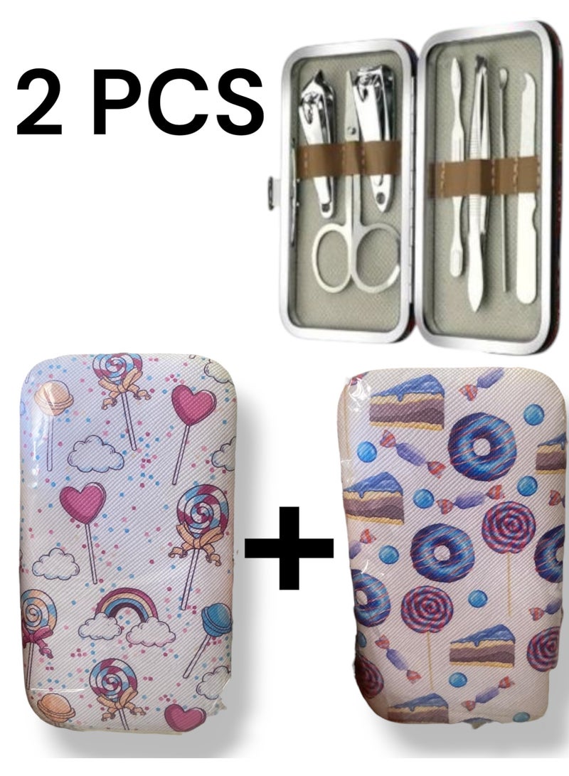 2 Small Storage Bags for Manicure, Pedicure Tools and Nail Clippers Each bag contains 7 pieces of manicure, pedicure tools and nail clippers The bag is durable, strong and space-saving Made of premium leather It can be a very nice gift for friends, colleagues, employees, clients or nurses on International Nurses Day - Image 1