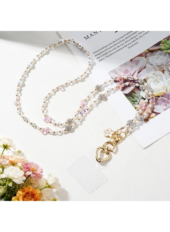 جي دي حبل تعليق هاتف كريستالي عالمي مزين بالخرز، وحزام كتف مضاد للسرقة مع مشبك تثبيت، وحامل هاتف للرقبة للنساء، متوافق مع هواتف آيفون 16/15 وسامسونج وجوجل ومعظم الهواتف الذكية. - Image 5