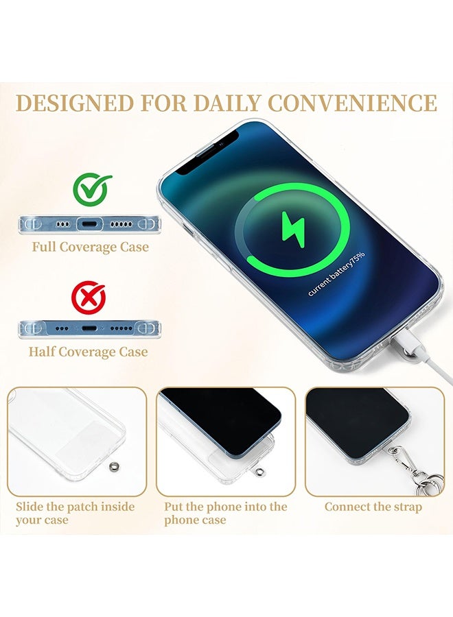 جي دي حبل تعليق هاتف كريستالي عالمي مزين بالخرز، وحزام كتف مضاد للسرقة مع مشبك تثبيت، وحامل هاتف للرقبة للنساء، متوافق مع هواتف آيفون 16/15 وسامسونج وجوجل ومعظم الهواتف الذكية. - Image 4