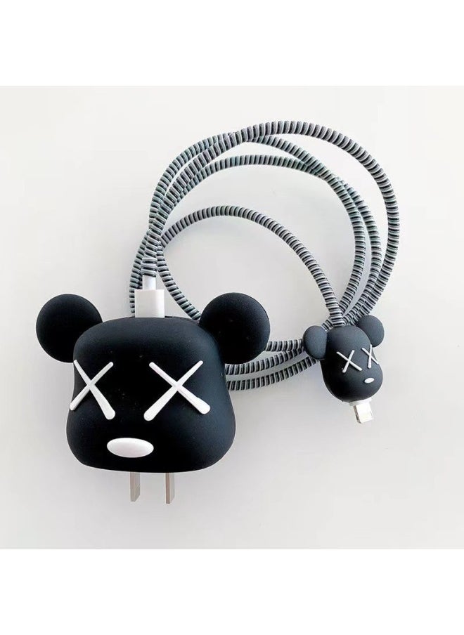 Generic - 2024 Four-piece Charger Protective Cover For Apple 15 Fast Charging Protective Cover 18W/20W Charger-Specifications:80.5w Minnie (set Of Four) Big And Small Heads + 1.4m Wire Rope + Tie - Image 1
